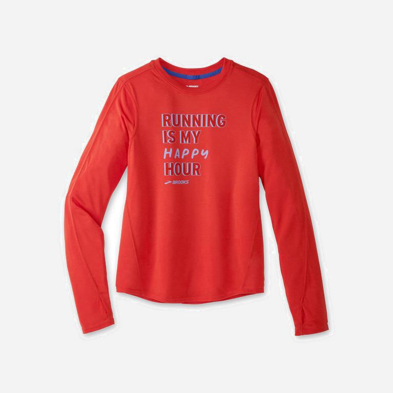 Brooks Distance Graphic Damen Long Sleeves-Laufshirt - Schwarz (VMCDL3276)